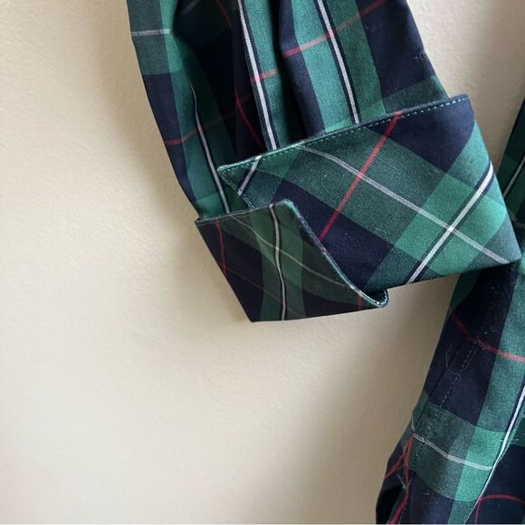 Talbots plaid green rhinestone buttons Size 10 petite - Picture 3 of 4
